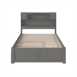 AFI Newport Full Solid Wood Bed with Twin Trundle in Grey
