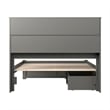 AFI Newport Full Solid Wood Bed with Storage Drawers in Grey