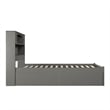 AFI Newport Full Solid Wood Bed with Storage Drawers in Grey