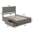 Madison King Wood Platform Bed with Footboard & Storage Drawers in Grey