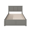 Madison King Wood Platform Bed with Footboard & Storage Drawers in Grey