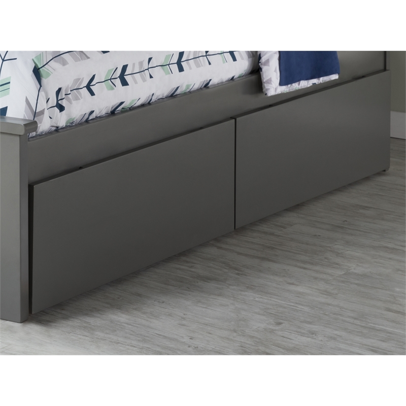 AFI Urban Solid Wood Twin or Full Bed Drawer in Gray (Set of 2)