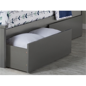AFI Urban Solid Wood Twin or Full Bed Drawer in Gray (Set of 2)