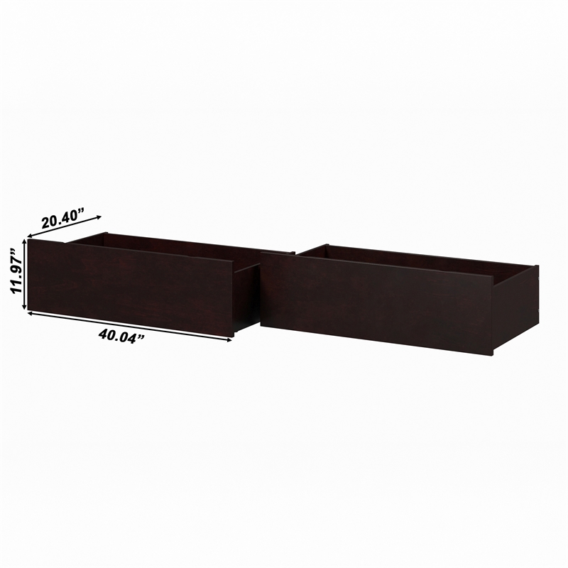 AFI Urban Solid Wood Twin XL/Queen/King Bed Drawer in Espresso (Set of 2)