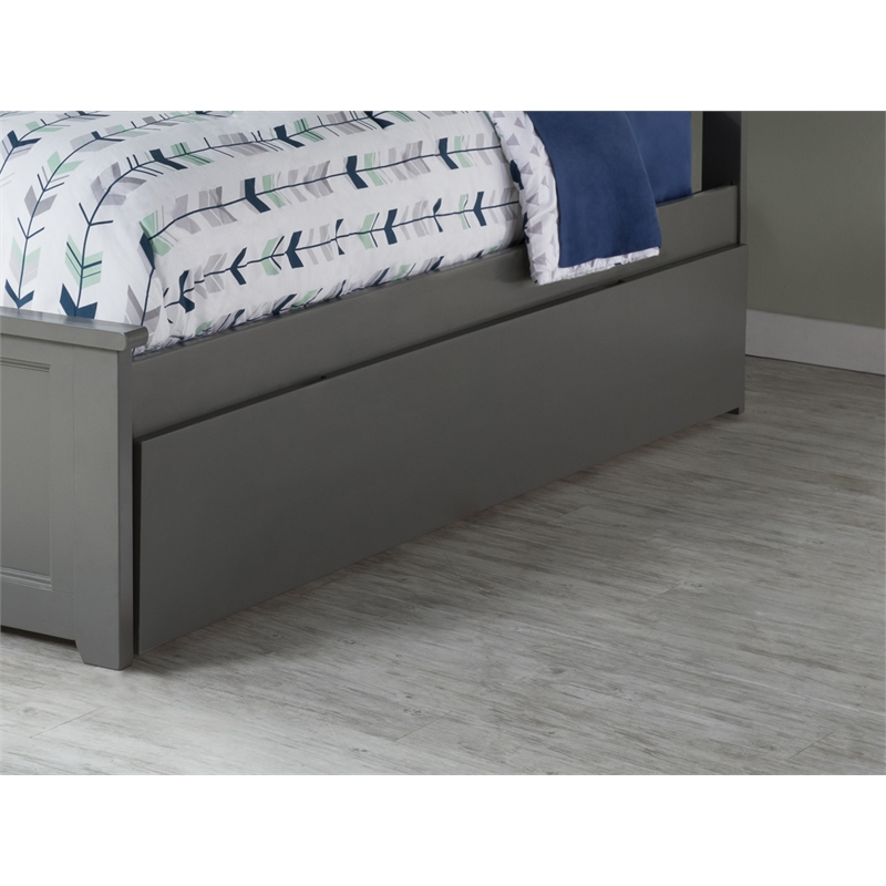 AFI Urban Twin Size Mid-Century Solid Wood Panel Trundle in Gray