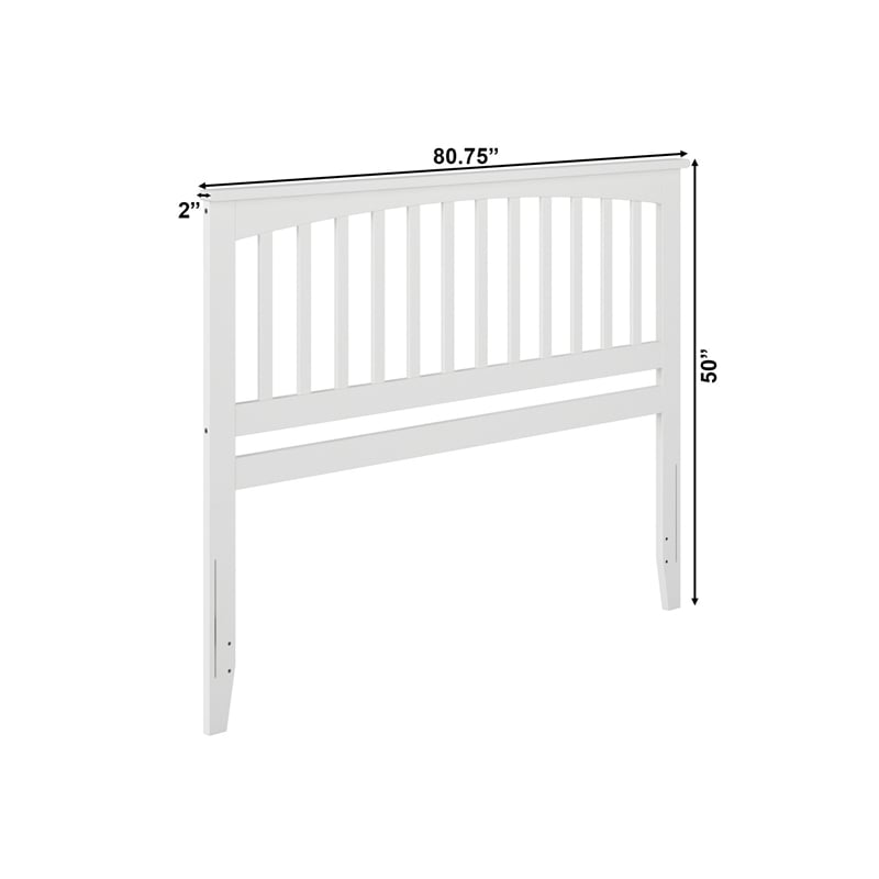 Mission King Wood Headboard in White