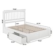 Mission King Wood Platform Bed with Footboard & Storage Drawers in White