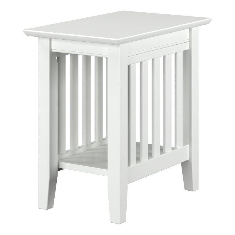 AFI Mission Solid Wood Contemporary End Table in White