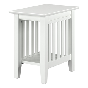 AFI Mission Solid Wood Contemporary End Table in White