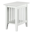 AFI Mission Solid Wood Contemporary End Table in White