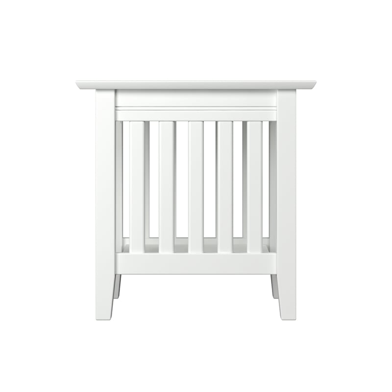 AFI Mission Solid Wood Contemporary End Table in White
