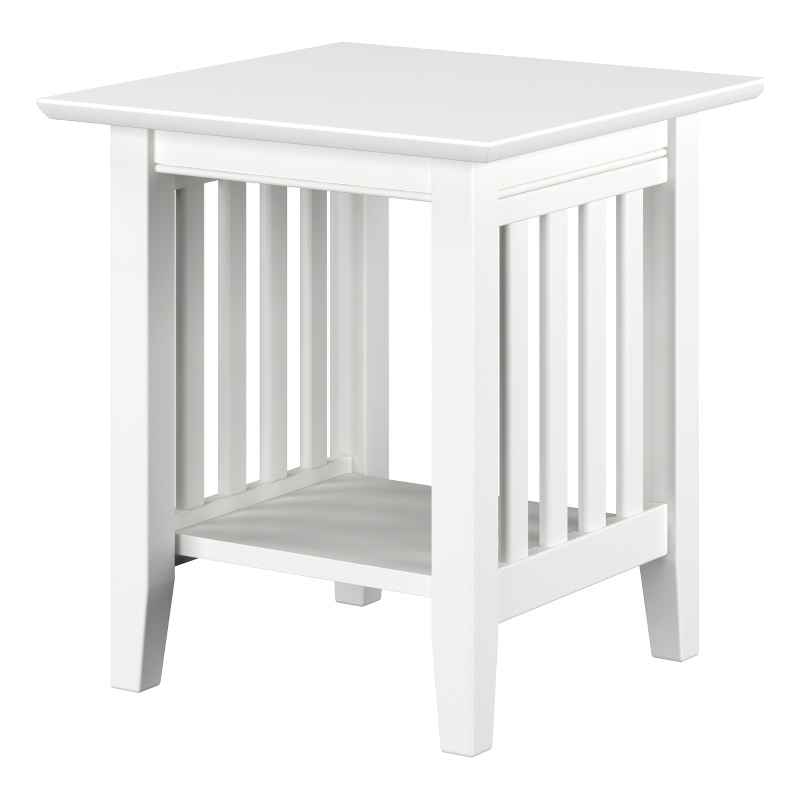 AFI Mission Solid Wood Contemporary End Table in White