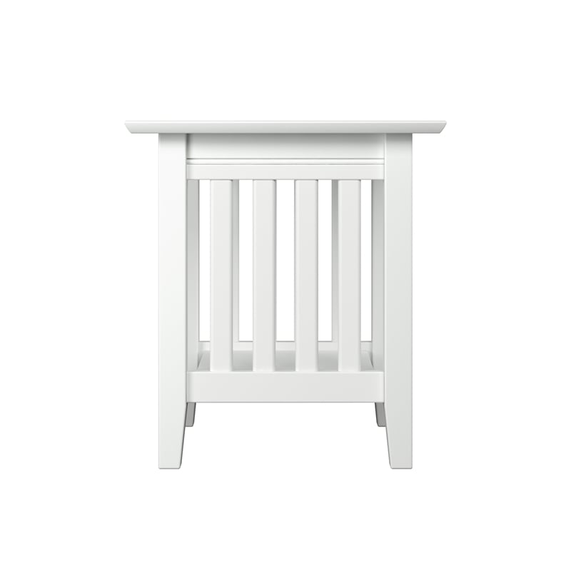 AFI Mission Solid Wood Contemporary End Table in White