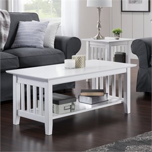AFI Mission Solid Wood Traditional Coffee Table in White