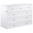 Deerfield Queen Solid Wood Modern Murphy Bed Chest with Mattress in White
