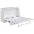Deerfield Queen Solid Wood Modern Murphy Bed Chest with Mattress in White