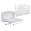 Deerfield Queen Solid Wood Modern Murphy Bed Chest with Mattress in White
