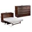 Deerfield Queen Solid Wood Modern Murphy Bed Chest with Mattress in Walnut