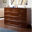 Deerfield Queen Solid Wood Modern Murphy Bed Chest with Mattress in Walnut