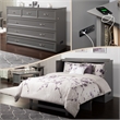 Deerfield Queen Solid Wood Modern Murphy Bed Chest with Mattress in Gray