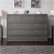 Deerfield Queen Solid Wood Modern Murphy Bed Chest with Mattress in Gray