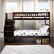 AFI Westbrook Solid Wood Staircase Bunk Twin Over Twin in Espresso