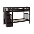 AFI Westbrook Solid Wood Staircase Bunk Twin Over Twin in Espresso