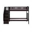AFI Westbrook Solid Wood Staircase Bunk Twin Over Twin in Espresso