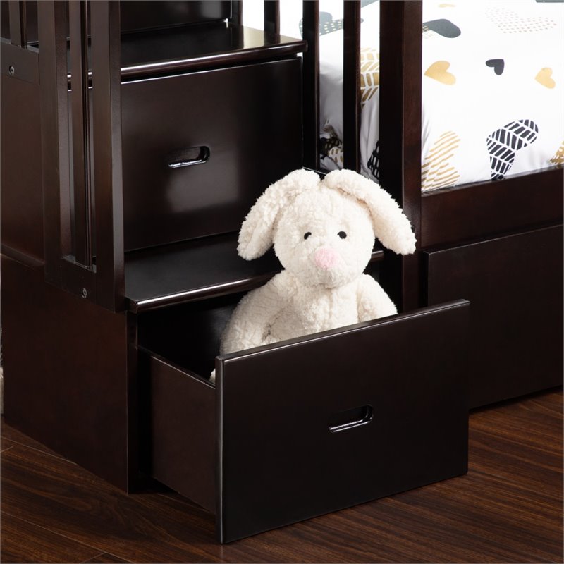 AFI Westbrook Staircase Bunk Twin Over Twin in Espresso