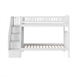 AFI Westbrook Solid Wood Staircase Bunk Twin Over Twin in White