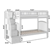 AFI Westbrook Solid Wood Staircase Bunk Twin Over Twin in White