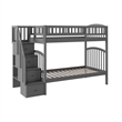 AFI Westbrook Solid Wood Staircase Bunk Twin Over Twin in Grey