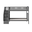 AFI Westbrook Solid Wood Staircase Bunk Twin Over Twin in Grey