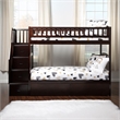 AFI Westbrook Wood Staircase Storage Bunk Twin Over Twin in Espresso