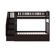 AFI Westbrook Wood Staircase Storage Bunk Twin Over Twin in Espresso