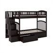 AFI Westbrook Wood Staircase Storage Bunk Twin Over Twin in Espresso