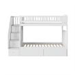 AFI Westbrook Wood Staircase Storage Bunk Twin Over Twin in White