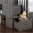 AFI Westbrook Wood Staircase Storage Bunk Twin Over Twin in Grey