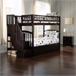 AFI Westbrook Wood Staircase Bunk Twin Over Twin with Twin Trundle in Espresso