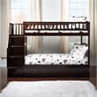 AFI Westbrook Wood Staircase Bunk Twin Over Twin with Twin Trundle in Espresso