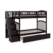 AFI Westbrook Wood Staircase Bunk Twin Over Twin with Twin Trundle in Espresso