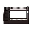 AFI Westbrook Wood Staircase Bunk Twin Over Twin with Twin Trundle in Espresso