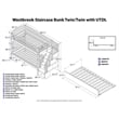 AFI Westbrook Wood Staircase Bunk Twin Over Twin with Twin Trundle in Espresso