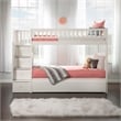 AFI Westbrook Wood Staircase Bunk Twin Over Twin with Twin Trundle in White