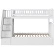 AFI Westbrook Staircase Bunk Twin Over Twin with Trundle in White