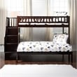 AFI Westbrook Solid Wood Staircase Bunk Twin Over Full in Espresso