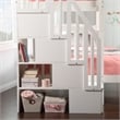 AFI Westbrook Solid Wood Staircase Bunk Twin Over Full in White