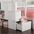 AFI Westbrook Solid Wood Staircase Bunk Twin Over Full in White