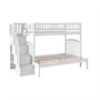 AFI Westbrook Solid Wood Staircase Bunk Twin Over Full in White