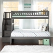 AFI Westbrook Solid Wood Staircase Bunk Twin Over Full in Grey